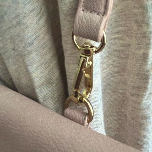 Anthropologie Suede Tassel Flat Envelope Clutch with Crossbody Strap Blush Pink - Picture 5 of 13